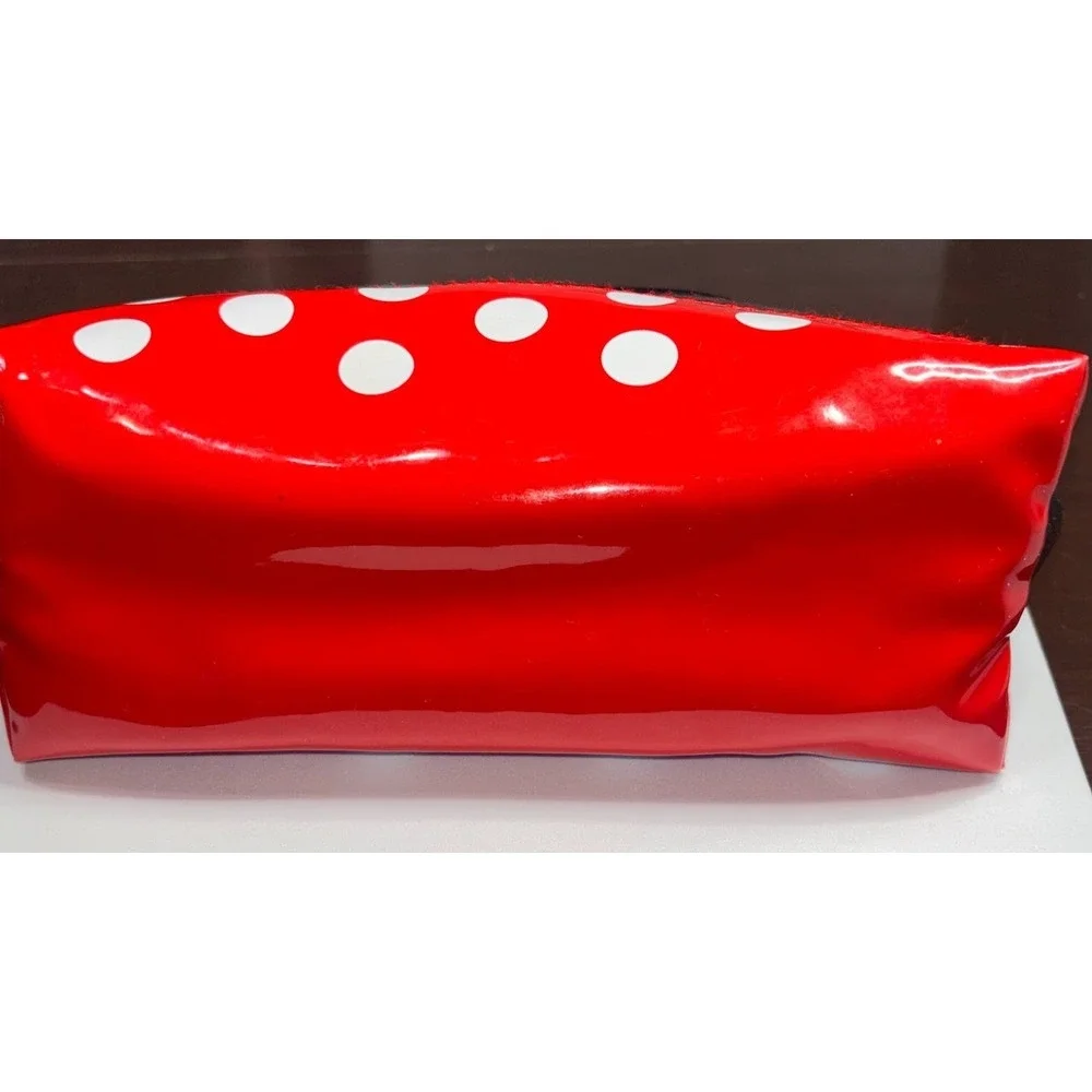 The Creme Shop Disney Minnie Mouse Makeup Bag Red Black Polka Dot Cosmetic Pouch